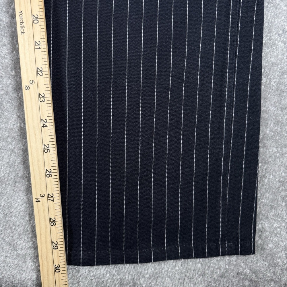 VTG Chaps True American Pants Women's 14 Navy Blue Pinstriped Straight Classic - Picture 8 of 9